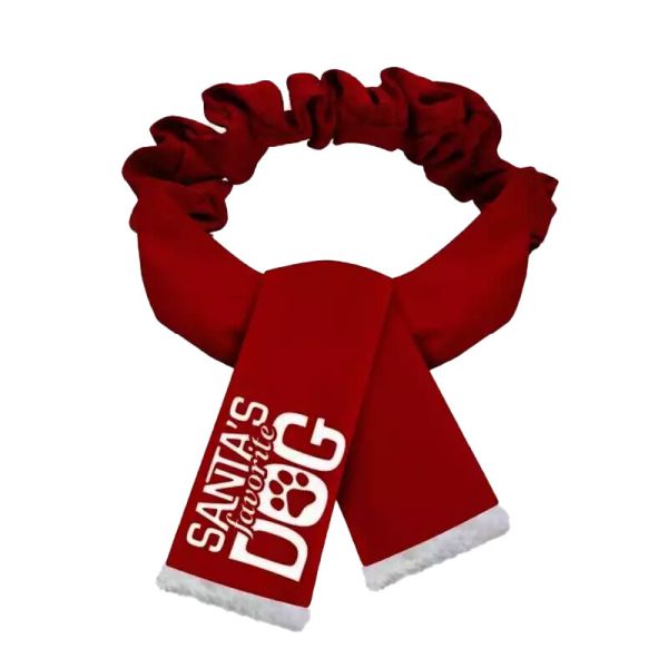Plenty gifts kerst sjaal santa's favorite dog rood