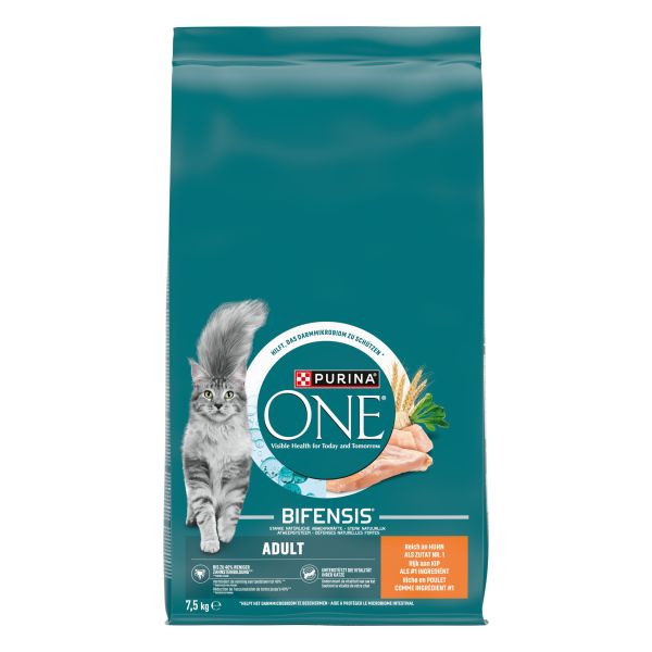 Purina one adult kip en volkoren granen kattenvoer