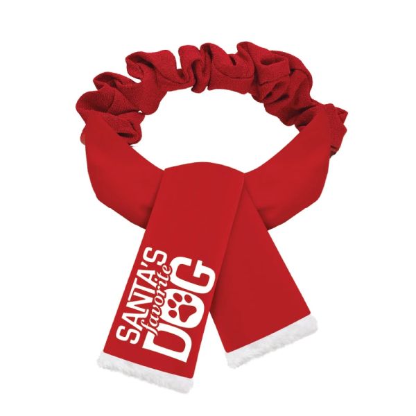 Plenty gifts kerst sjaal santa's favorite dog rood
