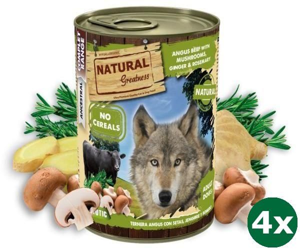 Natural greatness angus beef / mushrooms / ginger / rosemary hondenvoer