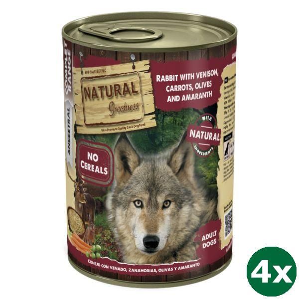 Natural greatness rabbit / venison / carrots hondenvoer